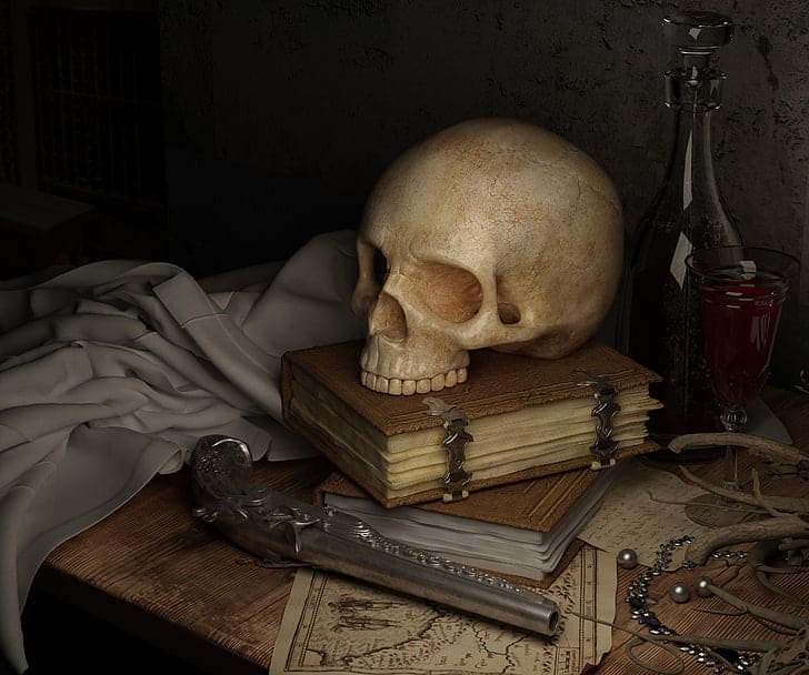 Skull and Book