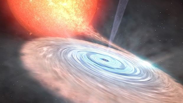 Hubble observe un trou noir déchirant une étoile