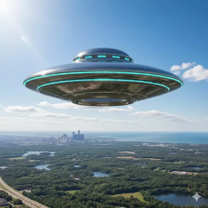 Un objet discoïdal lumineux observé brièvement dans le Michigan