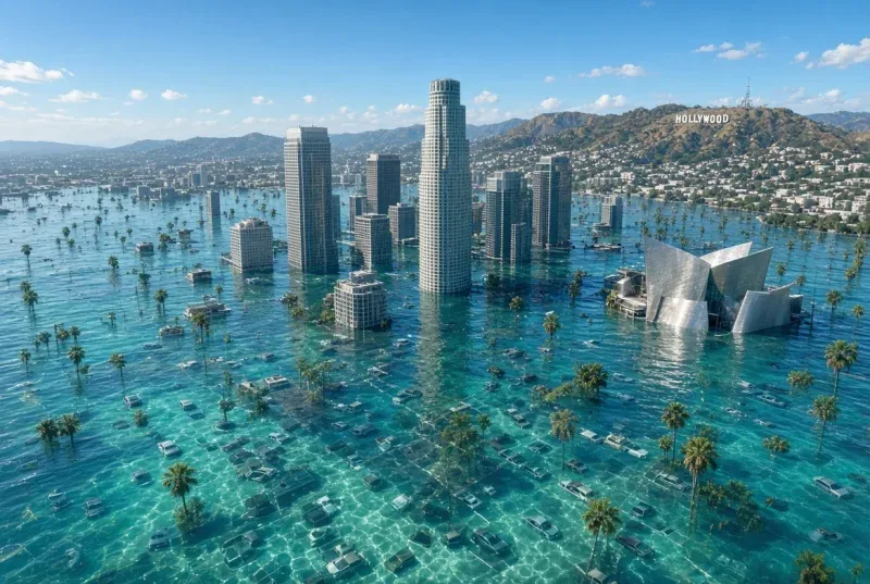 Un « voyageur temporel » revenu de l’an 5 000 montre une photo de Los Angeles sous les eaux